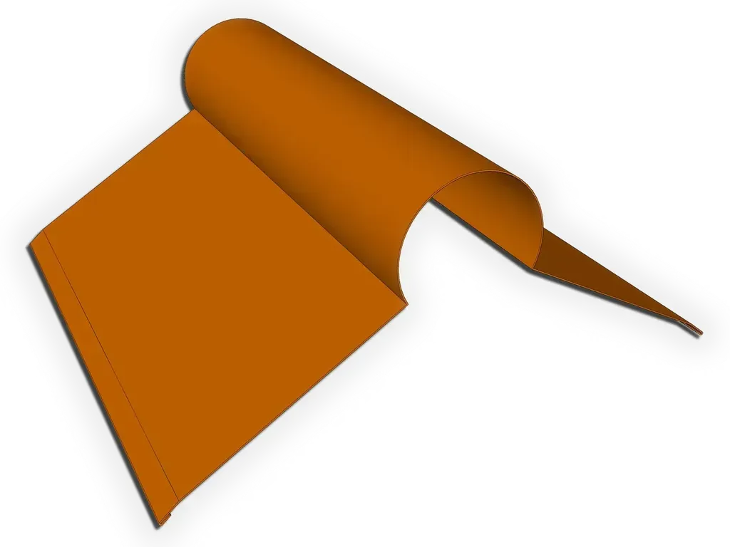 [FRR18-1001] Copper Ridge Roll Roof Flashing
Material: 16 oz. Copper
Product custom made to order: I understand this product is custom made to order and cannot be returned. All dimensions are approximate.