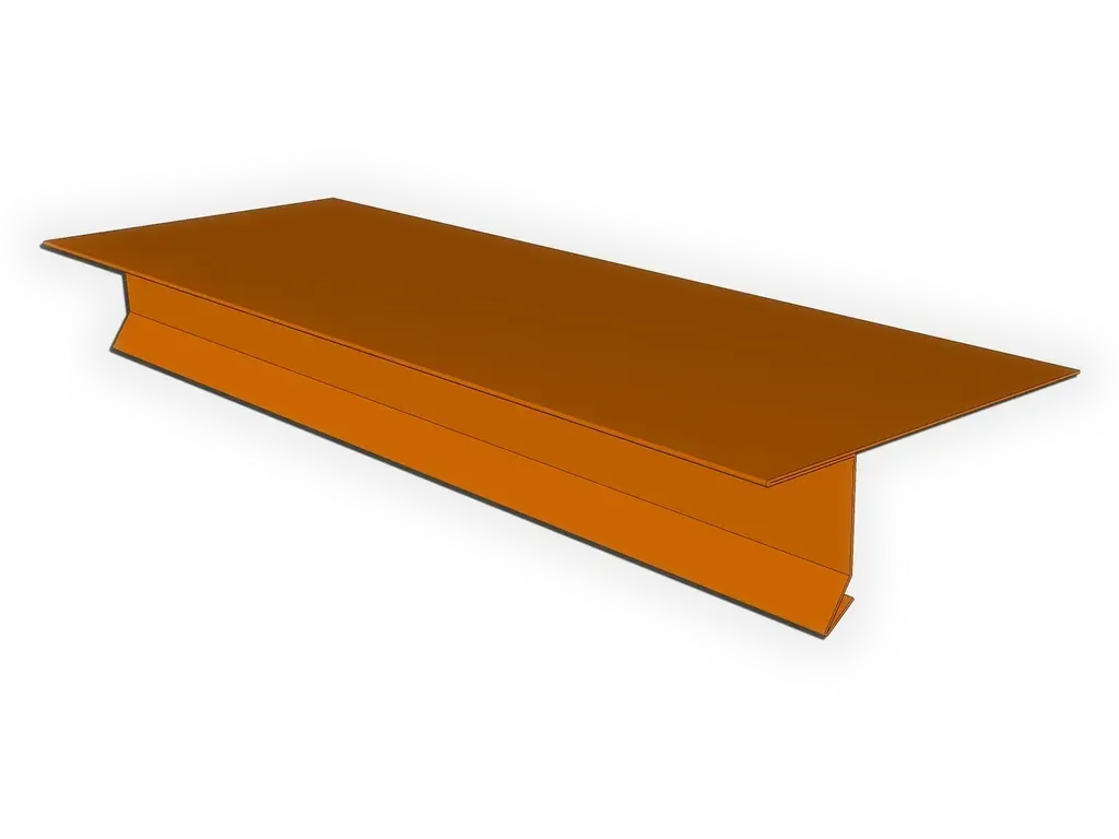 [FEL06-1001] Copper T-Style Locking Drip Edge with Kick
Material: 16 oz. Copper
Size: 1.5" Face x 10' Long (6" stock)
Product custom made to order: I understand this product is custom made to order and cannot be returned. All dimensions are approximate. Custom profiles may be rejected due to limitations in bending.