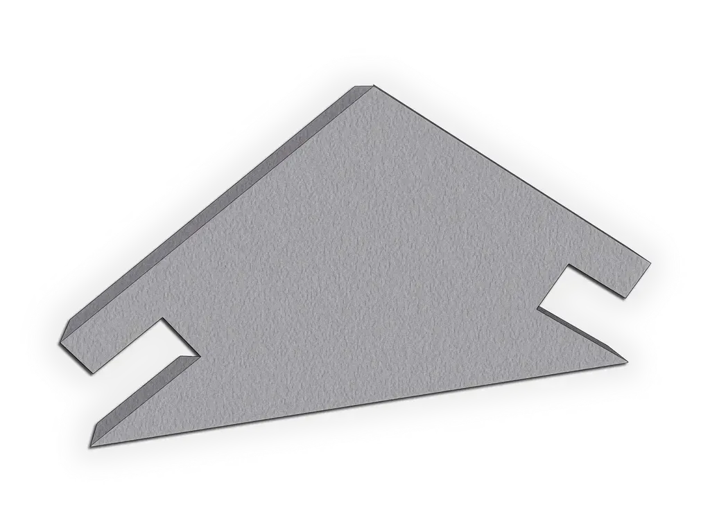 [FRVE-1301] End Cap for Lead Coated Copper Vented Ridge Cap Flashing
Material: 16 oz. Lead Coated Copper
Product custom made to order: I understand this product is custom made to order and cannot be returned. All dimensions are approximate.