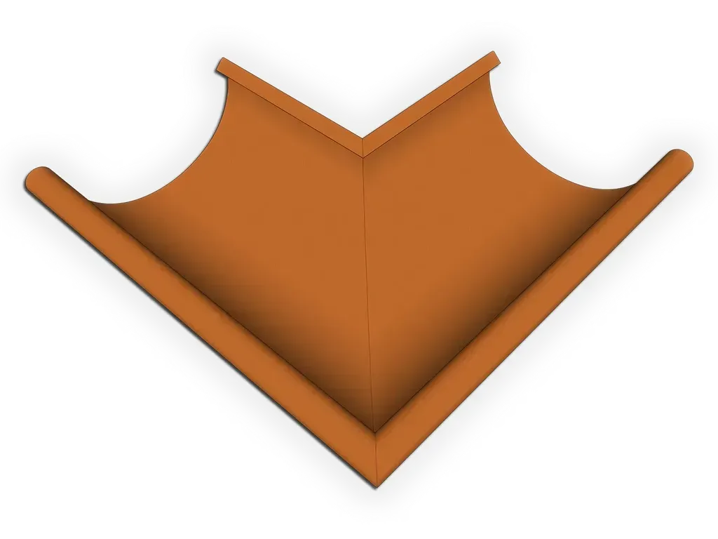 [MOE590-1001] Euro Bead Copper Half Round Gutter Outside Miter
Material: 16 oz. Copper
Size: 5"
Angle: 90° Outside Miter - Most Common