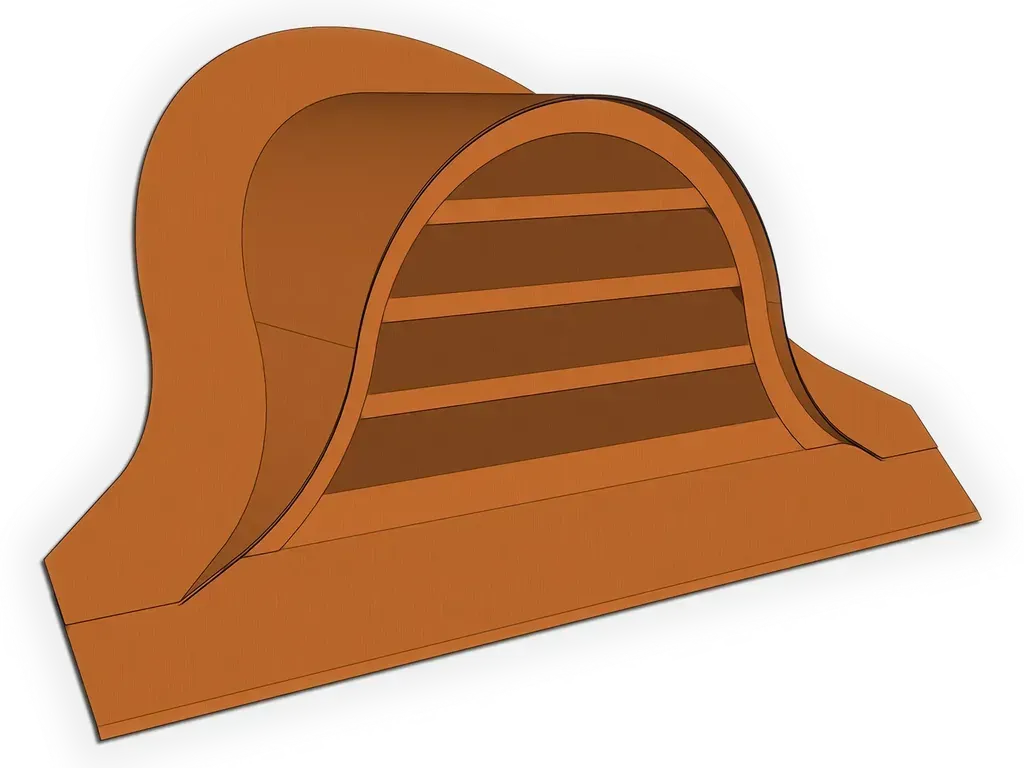 [DMR103-3618N-1001] Eyebrow Dormer
Material: 16 oz. Copper
Dimensions: (A) 36" Wide x (B) 18" Tall
Screen: No Screen
Product custom made to order: I understand this product is custom made to order and cannot be returned.