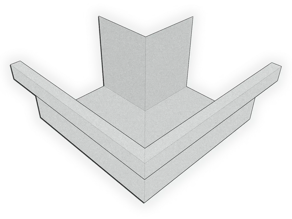 [MOBA590-2002] A-Style Galvalume Plus Commercial Box Gutter Outside Miter
Material: 24 Gauge Galvalume Plus
Size: 5"
Angle: 90° Outside Miter - Most Common