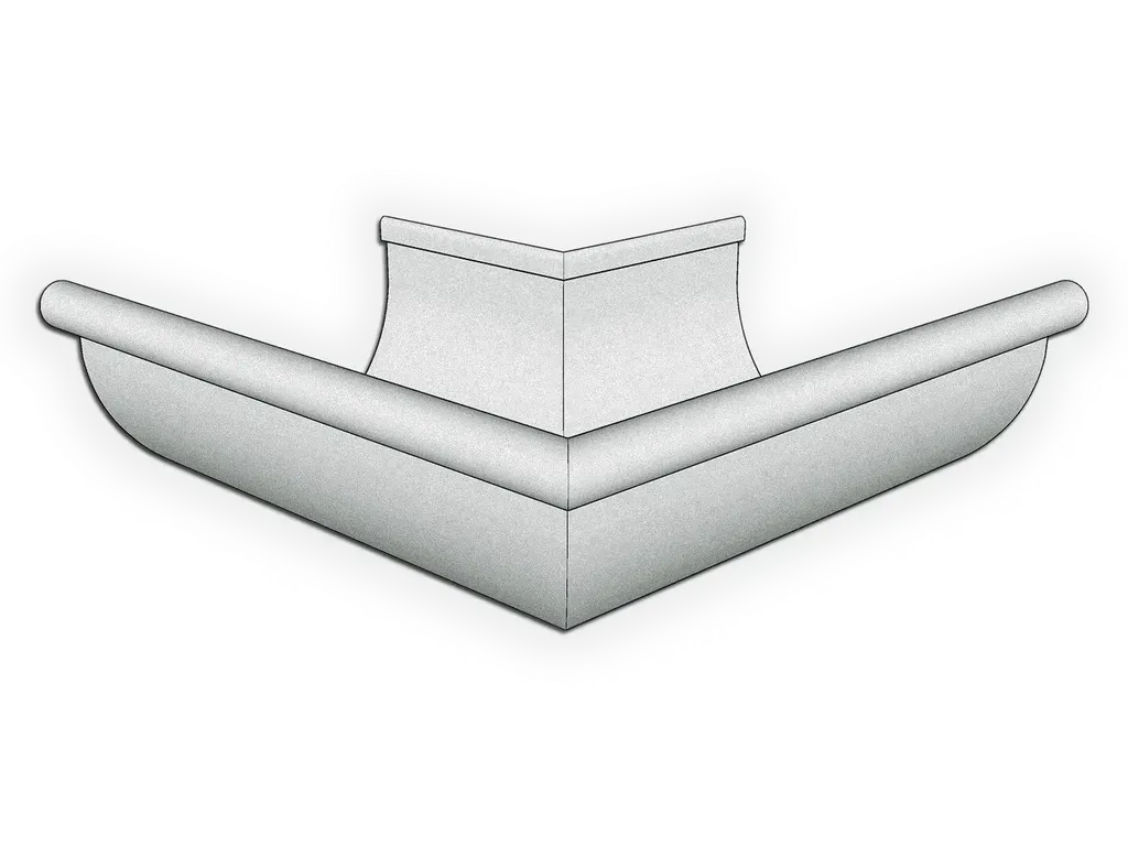 [MOR590-2002] Galvalume Plus Half Round Gutter Outside Miter
Material: 24 Gauge Galvalume Plus
Size: 5"
Angle: 90° Outside Miter - Most Common
