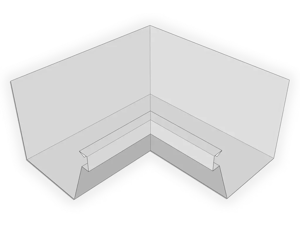 [MIBF590-2002] F-Style Galvalume Plus Industrial Box Gutter Inside Miter
Material: 24 Gauge Galvalume Plus
Size: 5"
Angle: 90° Inside Miter - Most Common