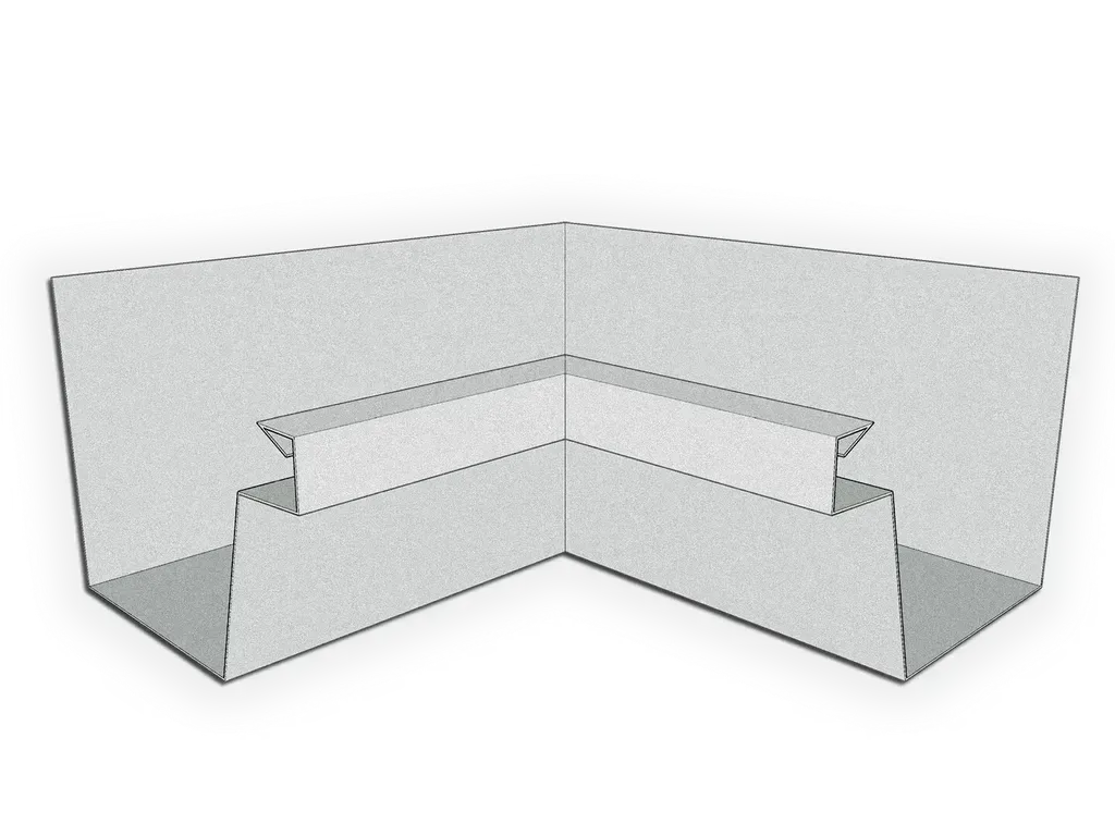 F-Style Galvalume Plus Industrial Box Gutter Inside Miter