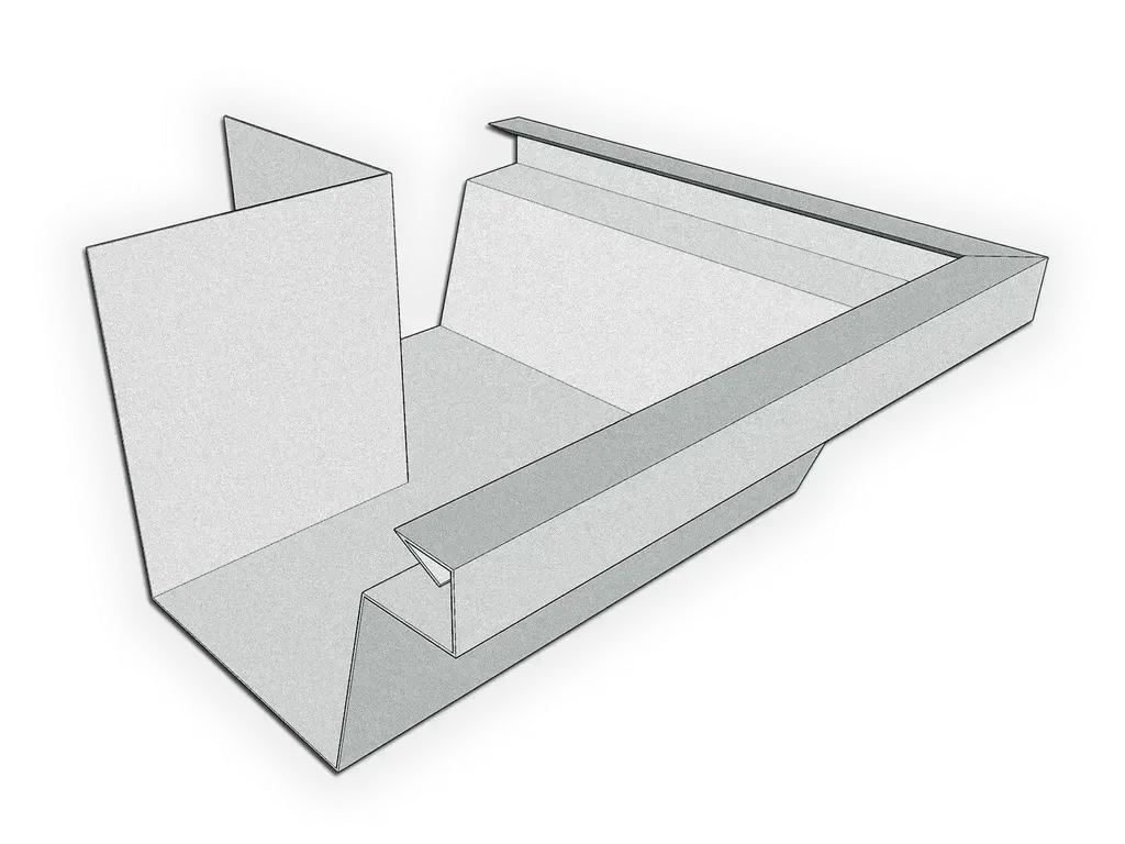 F-Style Galvalume Plus Industrial Box Gutter Outside Miter