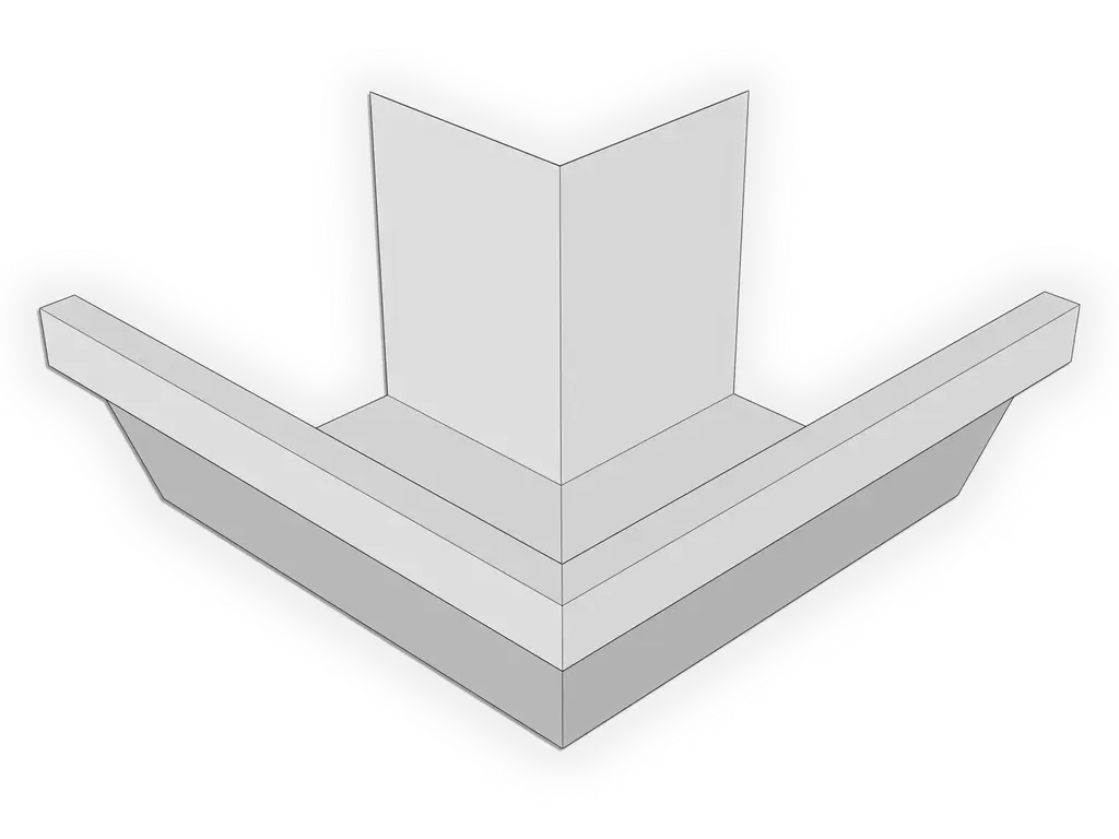 [MOBF590-2002] F-Style Galvalume Plus Industrial Box Gutter Outside Miter
Material: 24 Gauge Galvalume Plus
Size: 5"
Angle: 90° Outside Miter - Most Common