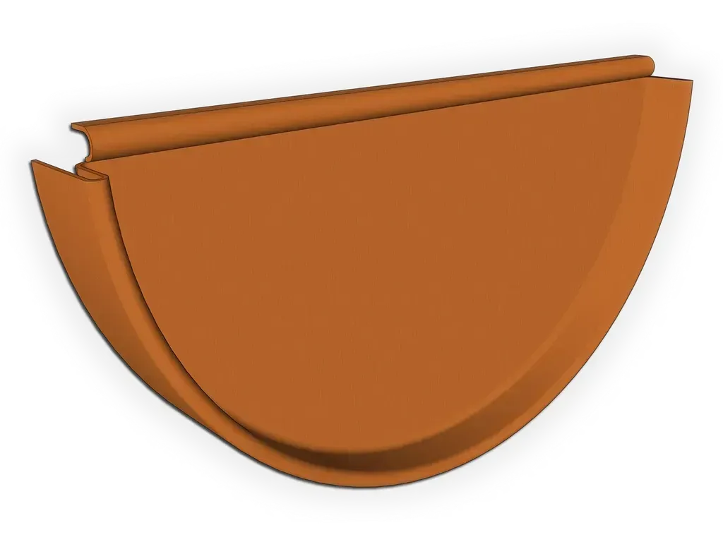 [EC5HRS-1001] Half Round Copper Gutter Universal End Cap
Material: 16 oz. Copper
Size: 5" Stamped