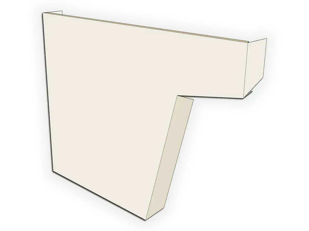 F-Style Industrial 0.032" Aluminum Kynar Box Gutter Left / Right End Cap