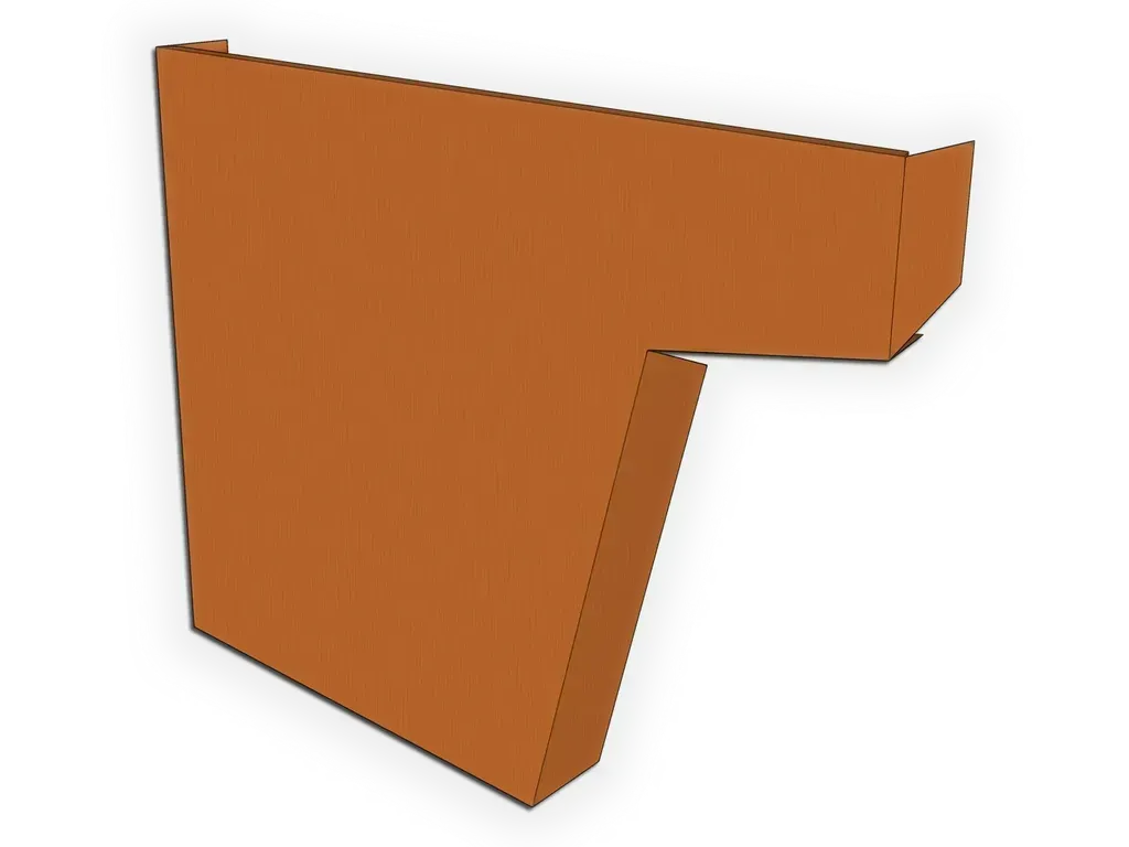 F-Style Industrial Copper Box Gutter Left / Right End Cap