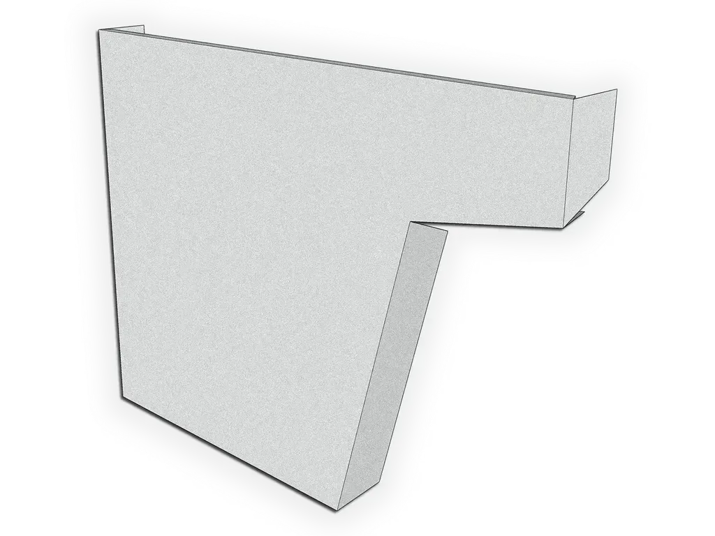 F-Style Industrial Galvalume Plus Box Gutter Left / Right End Cap