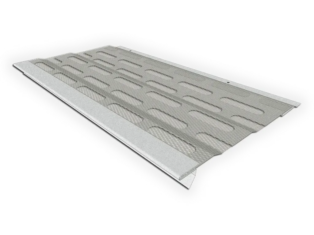 [GSU511-2002] KM Under Roof Galvalume Plus Gutter Screen
Gutter Profile: K-Style or Box Gutter
Material: 24 Gauge Galvalume Plus
Size: 5"
