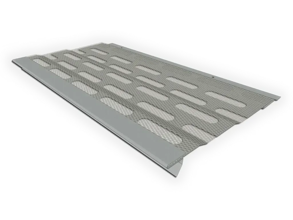 [GSU531-5002] KM Under Roof Stainless Steel Gutter Screen
Gutter Profile: Half Round Gutter - Euro Bead
Material: 24 Gauge Stainless Steel 304 2B
Size: 5"