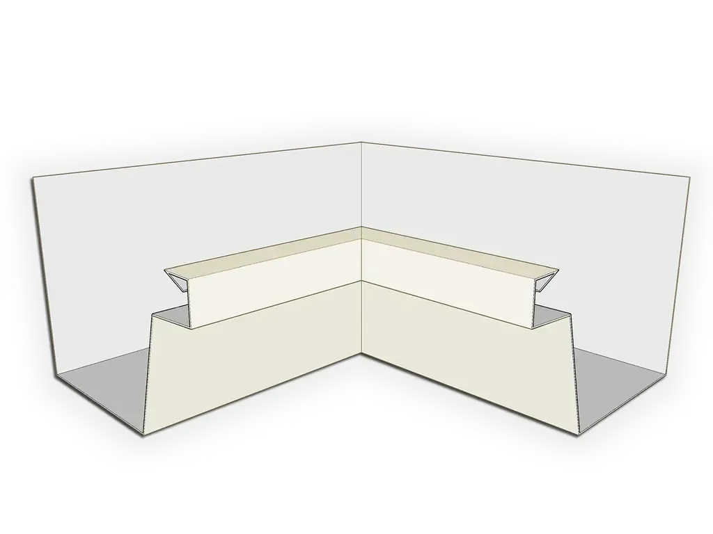 Kynar Steel Industrial Box Gutter Inside Miter