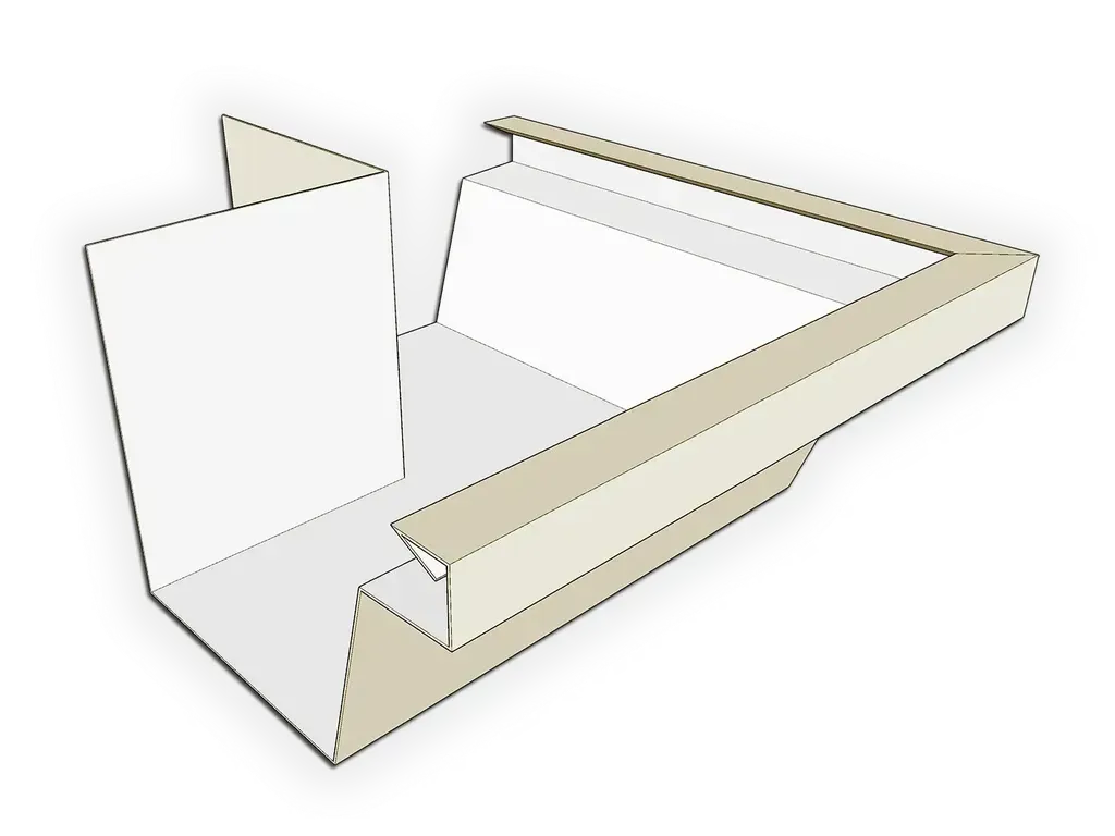 Kynar Steel Industrial Box Gutter Outside Miter