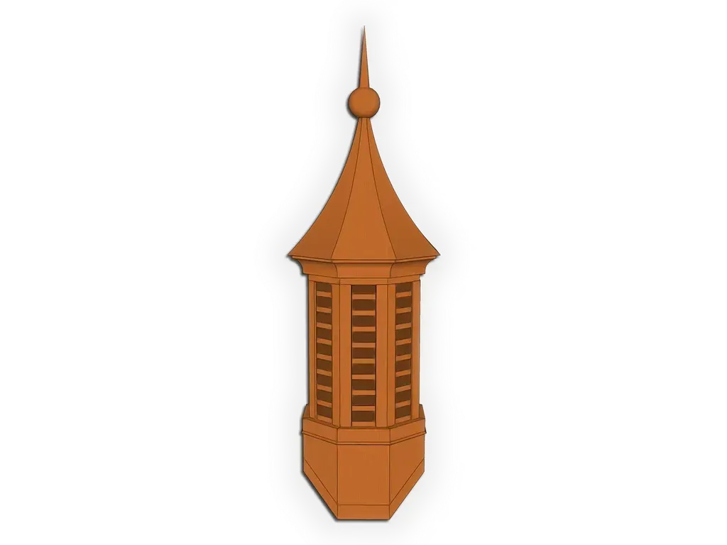 [CP02-1001] Octagonal Ridge Vent Cupola
Material: 16 oz. Copper
Product custom made to order: I understand this product is custom made to order and cannot be returned