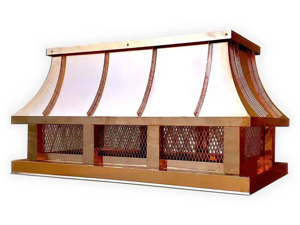 Concave Roof Chimney Cap / Chimney Shroud in Copper, Aluminum, Stainless Steel