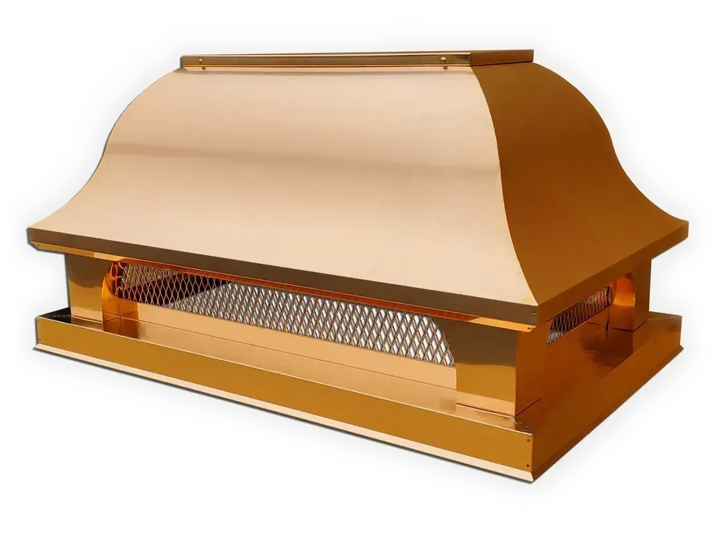 Bell Roof Multi Flue Chimney Cap in Aluminum, Copper, Stainless Steel