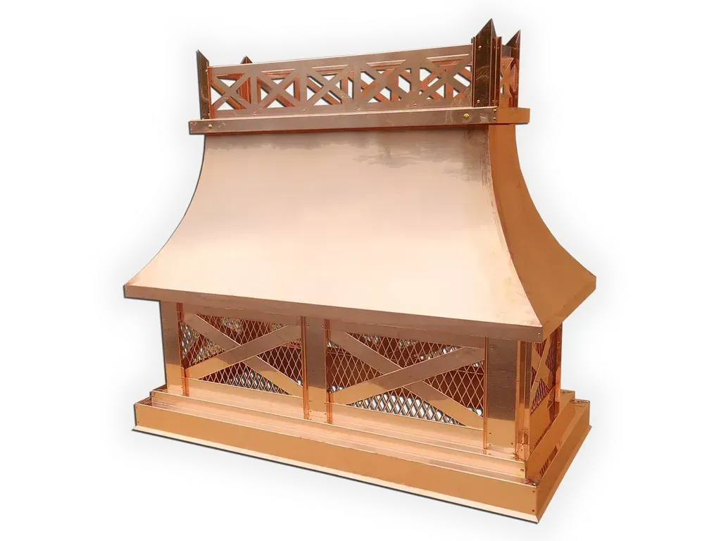 Crown Chimney Cap - Shroud in Aluminum, Copper, Steel