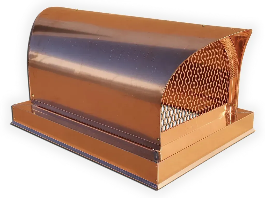 Covered Wagon Style Round Roof Chimney Cap - Copper, Aluminum & Steel