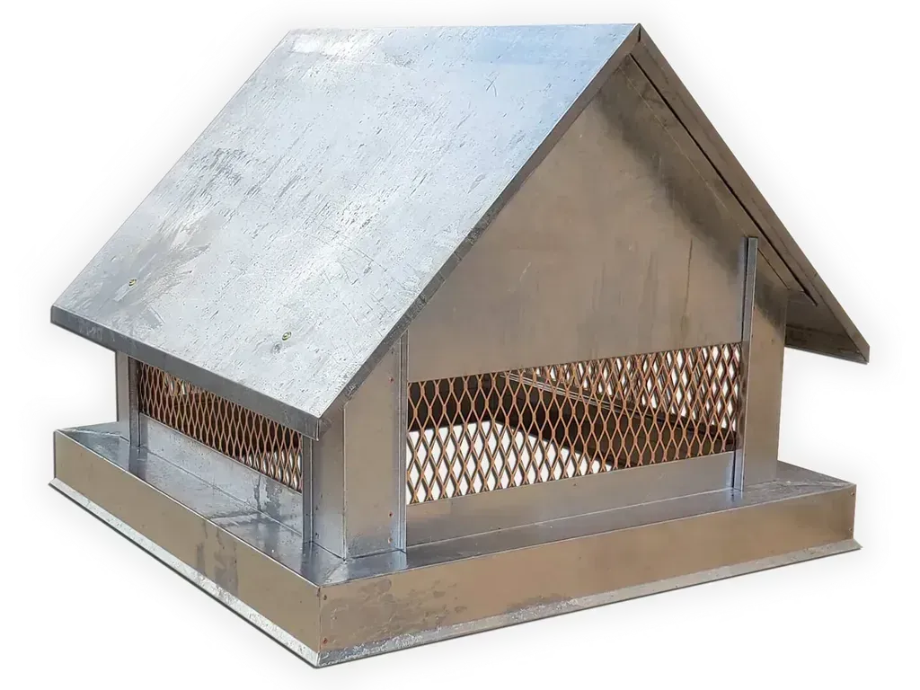 Basic Gable Roof Chimney Cap - Copper, Aluminum, Steel