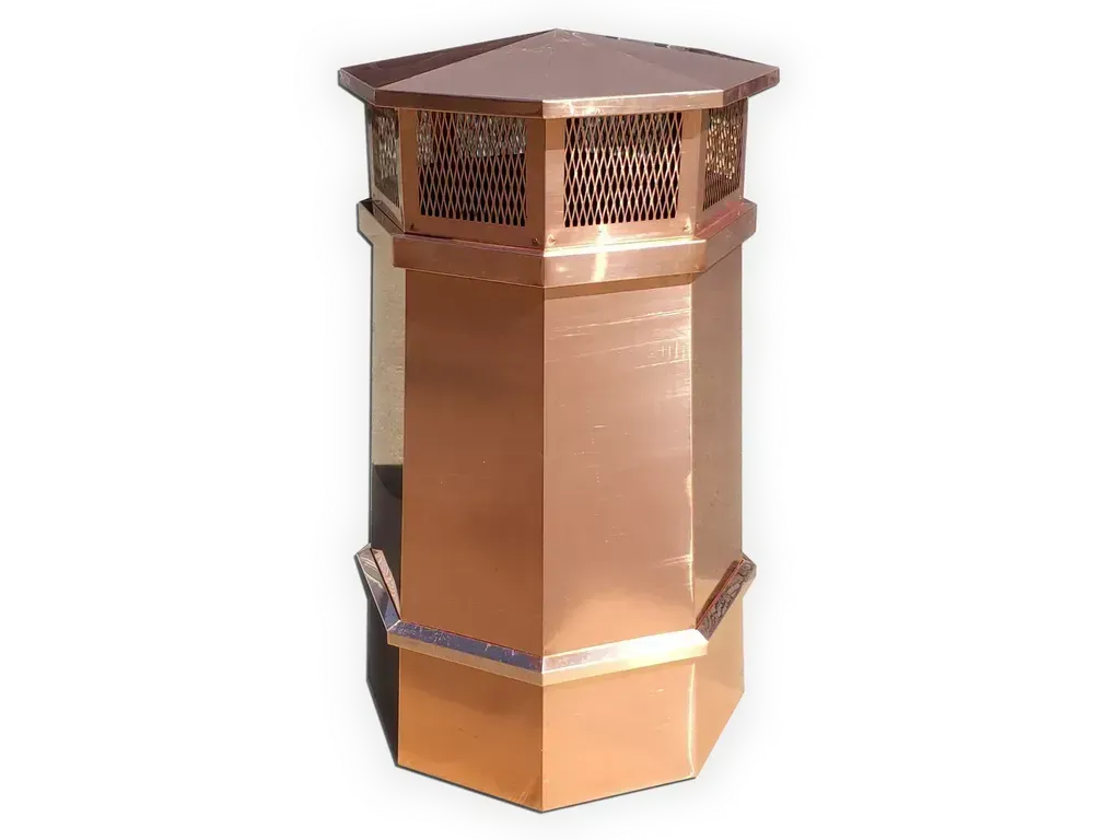 Octagonal Chimney Pot - Aluminum, Copper, Stainless Steel
