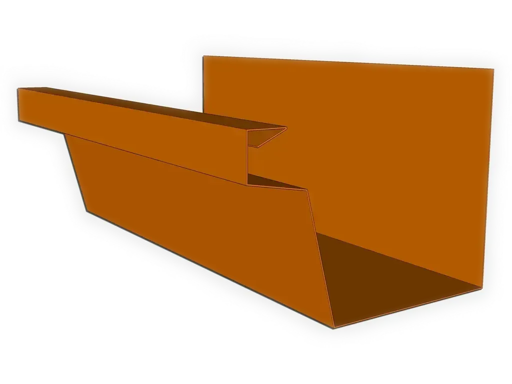 5" Copper Industrial Box Gutter 10'