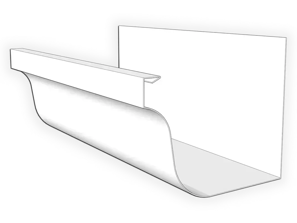 K&M Sheet Metal L-Style 0.027" Aluminum Brownstone Gutter