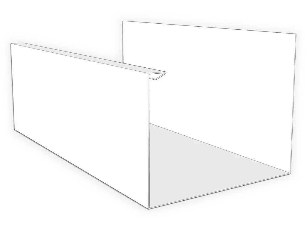 U-Style 0.027" Aluminum U Shaped Box Gutter