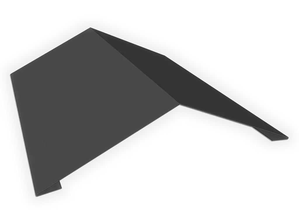 Bonderized Steel Ridge Cap Roof Flashing (Paint Grip) | Small | K&M Sheet Metal