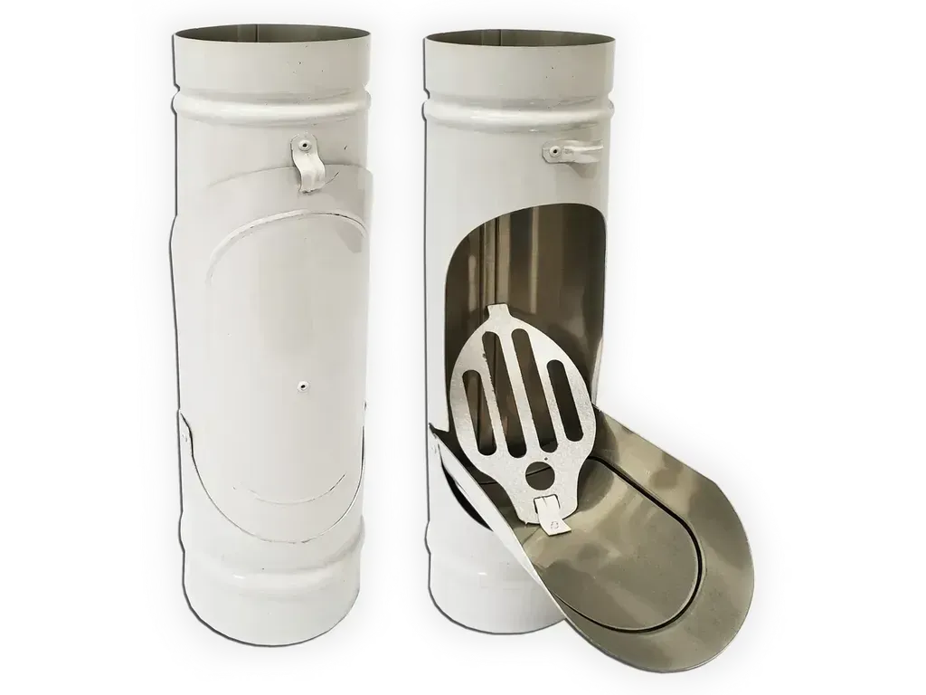 [CL001-02] Plain Round 0.027" Aluminum Downspout Cleanout White (Low Gloss)