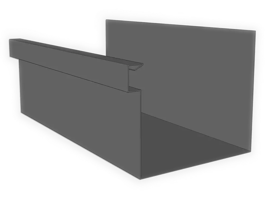 A-Style Bonderized Steel Commercial Box Gutter (Paint Grip)