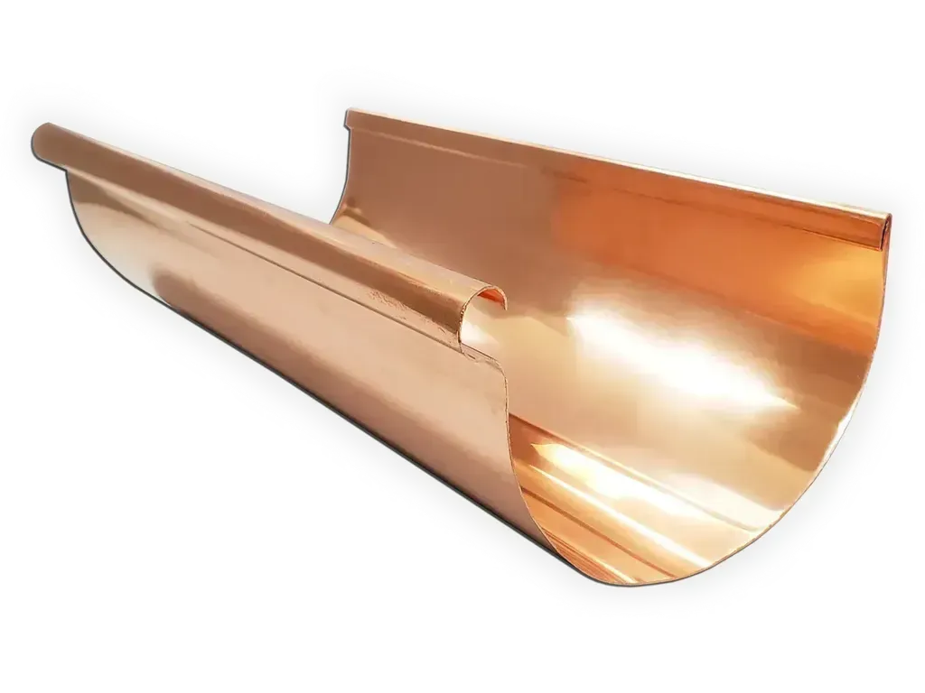 K&M Sheet Metal Reverse Bead Copper Half Round Gutter