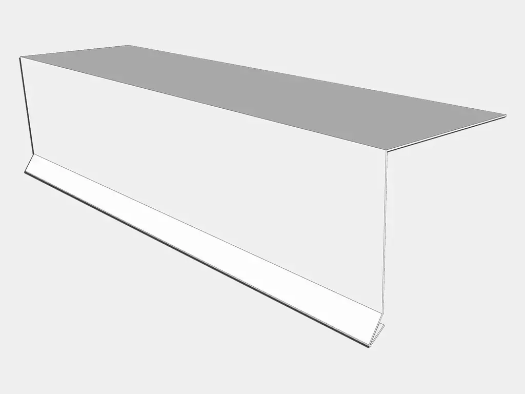 K&M Sheet Metal 0.027" Aluminum Drip Edge with Kick - Almond