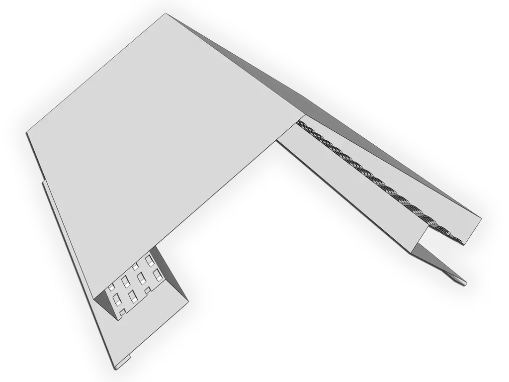 0.032" Kynar Aluminum Vented Ridge Cap Roof Flashing | K&M Sheet Metal
