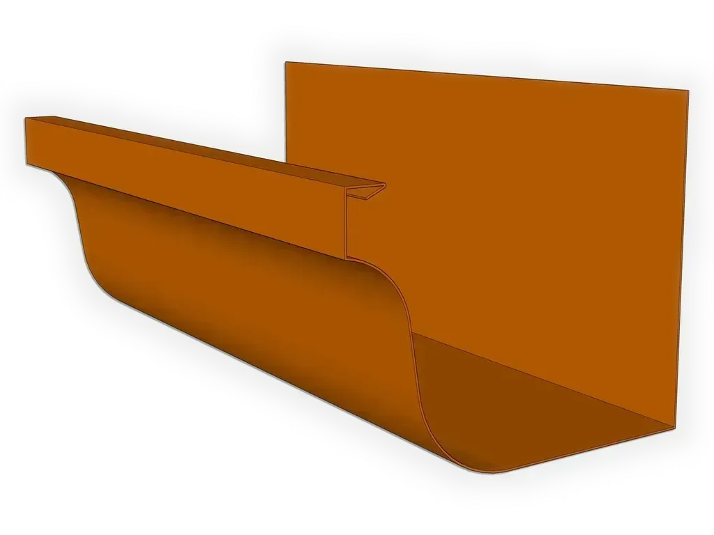 K&M Sheet Metal L-Style Copper Brownstone Gutter