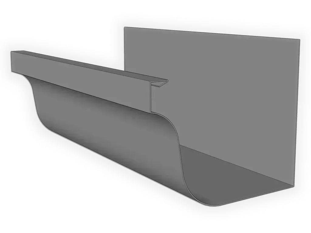 K&M Sheet Metal L-Style Lead Coated Copper Brownstone Gutter