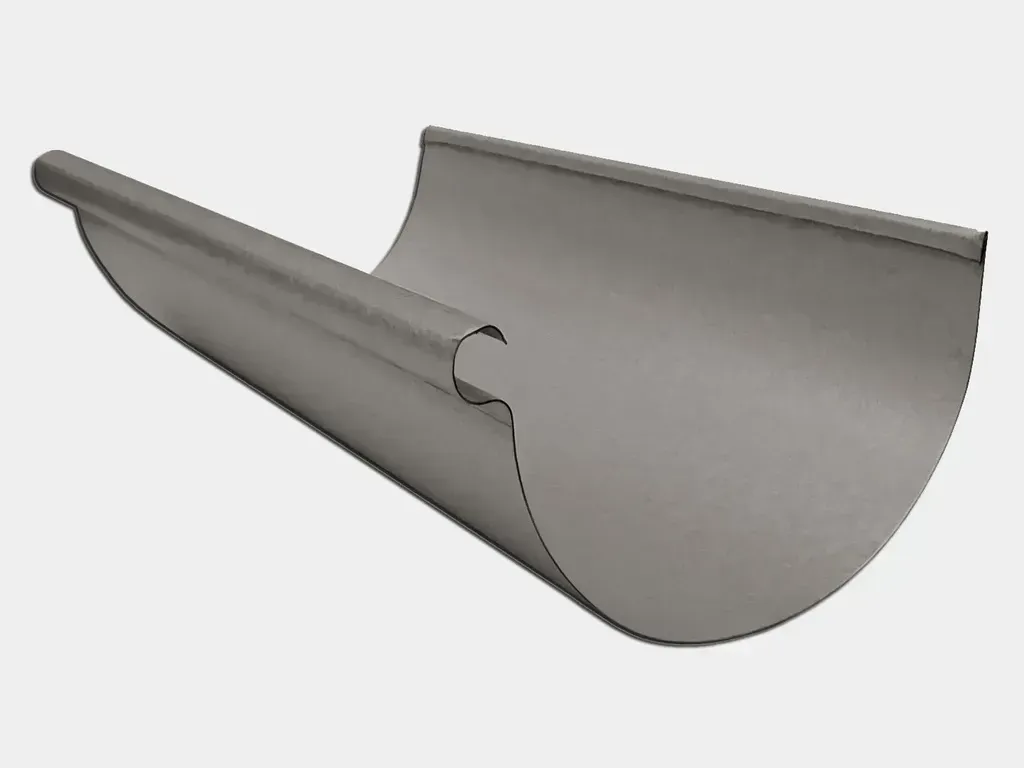 K&M Sheet Metal Reverse Bead Bonderized Steel Half Round Gutter