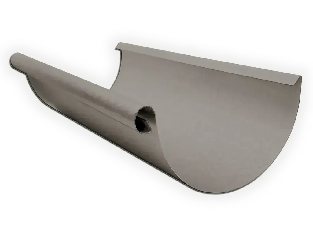 K&M Sheet Metal Euro Bead Bonderized Steel Half Round Gutter (Paint Grip) - 10'