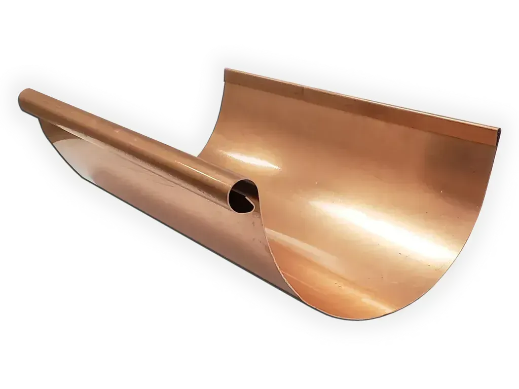 K&M Sheet Metal Euro Bead Copper Half Round Gutter