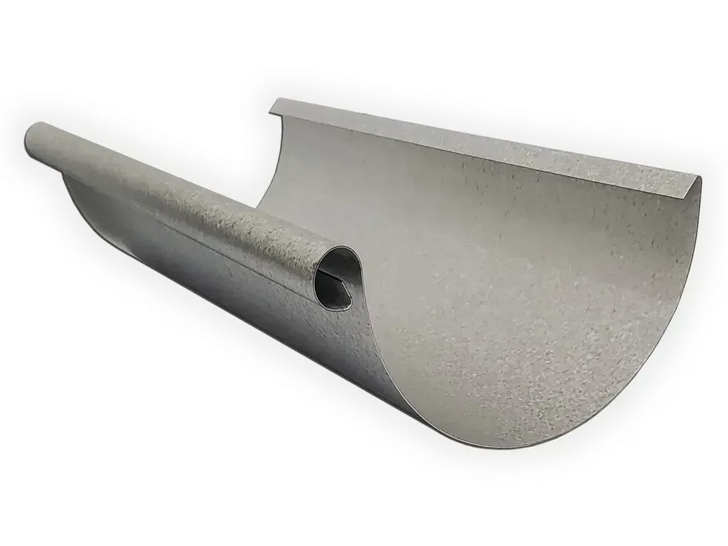 K&M Sheet Metal Euro Bead Galvanized Steel Half Round Gutter