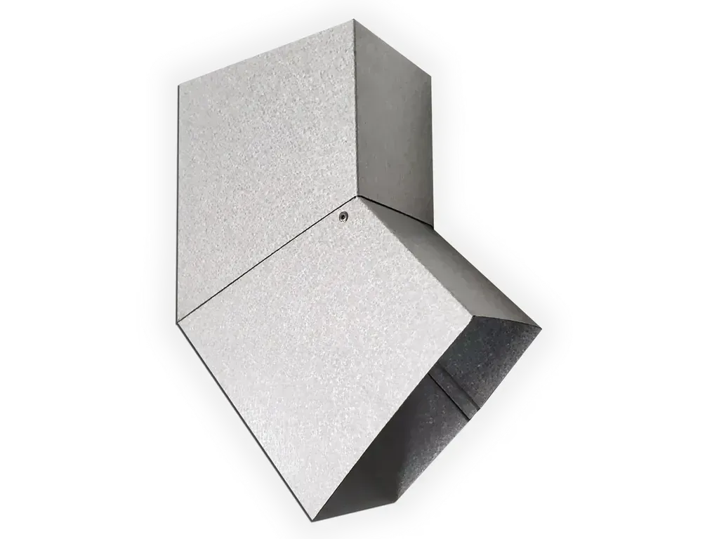 K&M Sheet Metal Plain Square Galvalume Elbow (B) Style