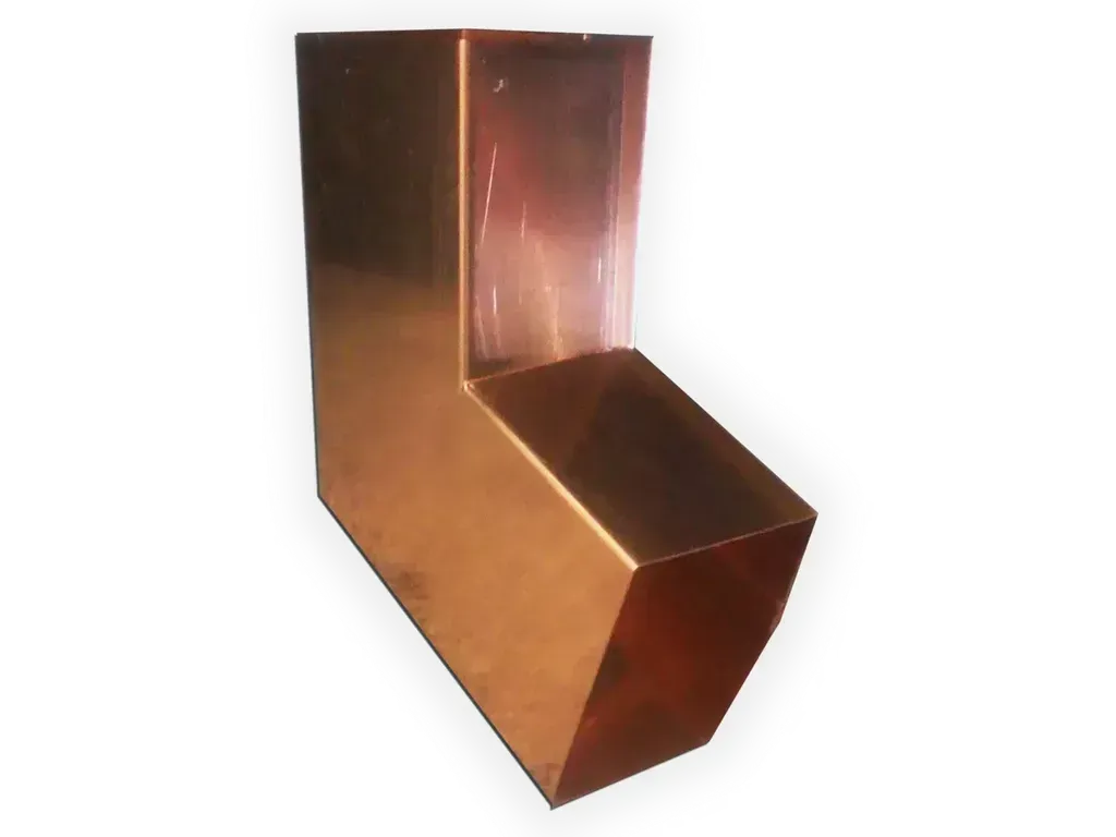 K&M Sheet Metal Plain Square Copper Elbow (B) Style