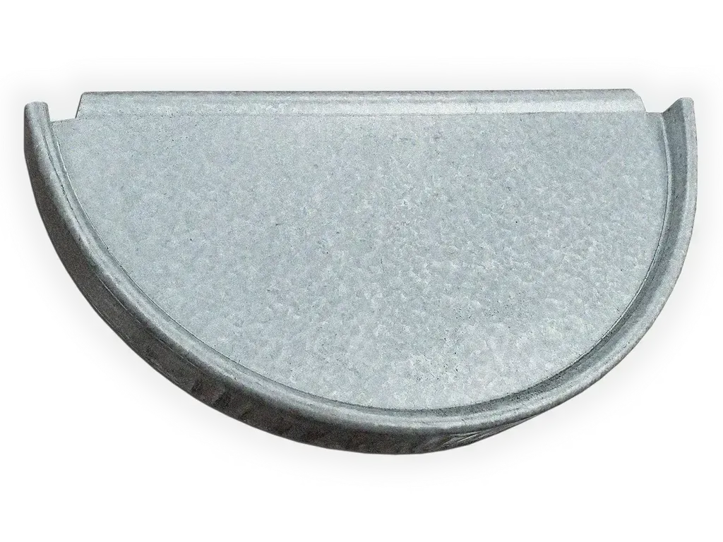 [ECHR-12] Half Round Freedom Gray Gutter Universal End Cap
Material: Choose Material
Size: 5" Laser Cut with tabs