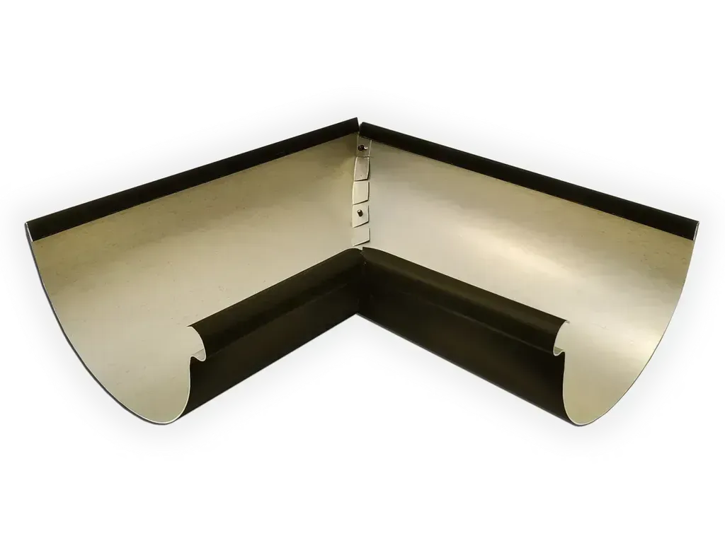 Kynar Steel Half Round Gutter Inside Miter | K&M Sheet Metal