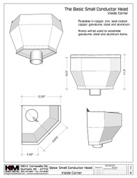 The Basic Small 3 Sided Inside Corner Conductor Head | Leader Head
