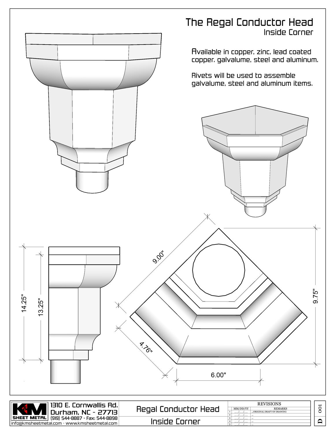 The Regal Inside Corner Conductor Head / Leader Head