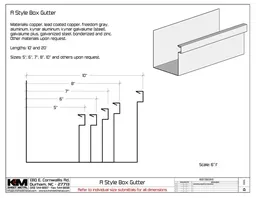 A-Style 0.032" Aluminum Kynar Commercial Box Gutter