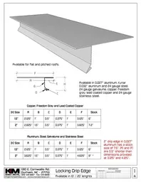 24 Gauge Kynar Steel T-Style Locking Drip Edge with Kick
