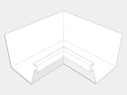 F-Style Aluminum 0.027" Industrial Box Gutter Inside Miter